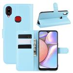 For Galaxy A10s Litchi Texture Horizontal Flip Leather Case with Wallet & Holder & Card Slots(Blue)