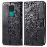 For Huawei Mate 30 Lite / Nova 5i Pro Butterfly Love Flowers Embossing Horizontal Flip Leather Case with Holder & Card Slots & Wallet & Lanyard(Black)