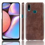 For Galaxy A10s Shockproof Litchi Texture PC + PU Case(Brown)