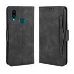 For Galaxy A10s Wallet Style Skin Feel Calf Pattern Leather Case with Separate Card Slot(Black)