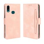 For Galaxy A10s Wallet Style Skin Feel Calf Pattern Leather Case with Separate Card Slot(Pink)