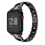 For Fitbit Versa / Fitbit Versa 2 / Fitbit Versa Lite Edition Universal X-shaped Metal Strap(Black)