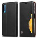 For Galaxy A30s / A50s Knead Skin Texture Horizontal Flip Leather Case with Photo Frame & Holder & Card Slots & Wallet(Black)