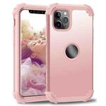 For iPhone 11 Pro Max PC+ Silicone Three-piece Anti-drop Mobile Phone Protective Back Cover(Rose gold)