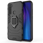 For Xiaomi Redmi Note8 PC + TPU Shockproof Protective Case with Magnetic Ring Holder(Black)