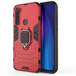 For Xiaomi Redmi Note8 PC + TPU Shockproof Protective Case with Magnetic Ring Holder(Red)