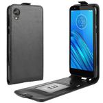 For Motorola Moto E6 Crazy Horse Vertical Flip Leather Protective Case(Black)