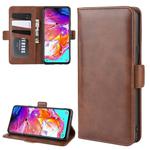 For Galaxy A20s Wallet Stand Leather Cell Phone Case with Wallet & Holder & Card Slots(Brown)