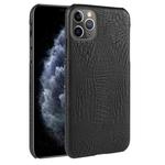 For iPhone 11 Pro Max Shockproof Crocodile Texture PC + PU Case(Black)