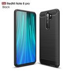 For Xiaomi Redmi Note 8 Pro Brushed Texture Carbon Fiber TPU Case(Black)