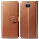 For Sony Xperia 20 Retro Solid Color Leather Buckle Phone Case with Lanyard & Photo Frame & Card Slot & Wallet & Stand Function(Brown)