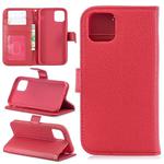 For iPhone 11 Pro Lychee Texture Horizontal Flip Leather Casewith Holder & Card Slots & Wallet & Photo Frame(red)