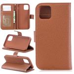 For iPhone 11 Pro Lychee Texture Horizontal Flip Leather Casewith Holder & Card Slots & Wallet & Photo Frame(brown)