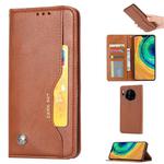 For Huawei Mate 30 Pro Knead Skin Texture Horizontal Flip Leather Case with Photo Frame & Holder & Card Slots & Wallet(Brown)