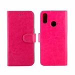 For Realme3 Crazy Horse Texture Horizontal Flip Leather Case with Holder & Card Slots & Wallet & Photo Frame(Magenta)