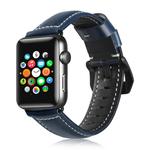 Suitable For Apple Watch 3 / 2 / 1 Generation 42mm Universal Tree Leather Strap(Mazarine)