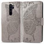 For Xiaomi Redmi Note 8 Pro Butterfly Love Flower Embossed Horizontal Flip Leather Case with Bracket / Card Slot / Wallet / Lanyard(Gray)