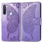 For Xiaomi Redmi Note 8  Butterfly Love Flower Embossed Horizontal Flip Leather Case with Bracket / Card Slot / Wallet / Lanyard(Light Purple)