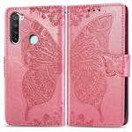 For Xiaomi Redmi Note 8  Butterfly Love Flower Embossed Horizontal Flip Leather Case with Bracket / Card Slot / Wallet / Lanyard(Pink)