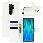 For Xiaomi Redmi Note 8 Pro Litchi Texture Horizontal Flip Leather Case with Wallet & Holder & Card Slots(White)