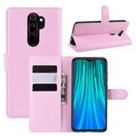 For Xiaomi Redmi Note 8 Pro Litchi Texture Horizontal Flip Leather Case with Wallet & Holder & Card Slots(Pink)