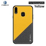 For Galaxy A10S PINWUYO Rong Series  Shockproof PC + TPU+ Chemical Fiber Cloth Protective Cover(Yellow)