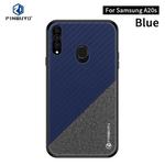 For Galaxy A20S PINWUYO Rong Series  Shockproof PC + TPU+ Chemical Fiber Cloth Protective Cover(Blue)
