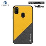 For Galaxy M30S PINWUYO Rong Series  Shockproof PC + TPU+ Chemical Fiber Cloth Protective Cover(Yellow)