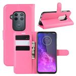 For Motorola One Zoom Litchi Texture Horizontal Flip Leather Case with Wallet & Holder & Card Slots(Rose Red)