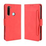For Xiaomi Redmi Note 8 Wallet Style Skin Feel Calf Pattern Leather Case ，with Separate Card Slot(Red)