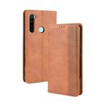 For Xiaomi Redmi Note 8 Magnetic Buckle Retro Crazy Horse Texture Horizontal Flip Leather Case  , with Holder & Card Slots & Photo Frame(Brown)