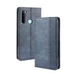 For Xiaomi Redmi Note 8 Magnetic Buckle Retro Crazy Horse Texture Horizontal Flip Leather Case  , with Holder & Card Slots & Photo Frame(Blue)