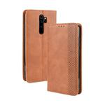 For Xiaomi Redmi Note 8 Pro Magnetic Buckle Retro Crazy Horse Texture Horizontal Flip Leather Case with Holder & Card Slots & Photo Frame(Brown)