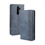 For Xiaomi Redmi Note 8 Pro Magnetic Buckle Retro Crazy Horse Texture Horizontal Flip Leather Case with Holder & Card Slots & Photo Frame(Blue)