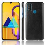 For Galaxy M30s Shockproof Litchi Texture PC + PU Case(Black)