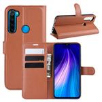 For Xiaomi Redmi Note 8 Litchi Texture Horizontal Flip Leather Case with Wallet & Holder & Card Slots(Brown)