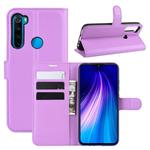 For Xiaomi Redmi Note 8 Litchi Texture Horizontal Flip Leather Case with Wallet & Holder & Card Slots(Purple)