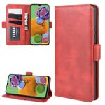 For Galaxy A90 5G Dual-side Magnetic Buckle Horizontal Flip Leather Case with Holder & Card Slots & Wallet & Photo Frame(Red)