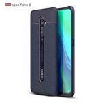 For OPPO Reno 2 Litchi Texture TPU Shockproof Case(Navy Blue)