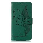 Feather Pattern Litchi Texture Horizontal Flip Leather Case with Wallet & Holder & Card Slots For Huawei Mate 30 Pro(Green)