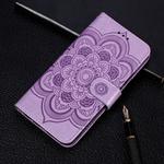 For Huawei Mate 30 Pro，Mandala Embossing Pattern Horizontal Flip Leather Case , with Holder & Card Slots & Wallet & Photo Frame & Lanyard(Purple)
