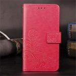 For Galaxy M30s Lucky Clover Pressed Flowers Pattern Leather Case with Holder & Card Slots & Wallet & Hand Strap(Rose)