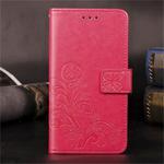 For Huawei Mate 30 Pro Lucky Clover Pressed Flowers Pattern Leather Case with Holder & Card Slots & Wallet & Hand Strap(Rose)