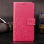 For Huawei Mate 30 Lucky Clover Pressed Flowers Pattern Leather Case , with Holder & Card Slots & Wallet & Hand Strap(Rose)