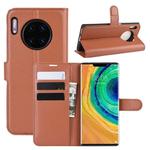 For Huawei Mate 30 Pro Litchi Texture Horizontal Flip Leather Case with Wallet & Holder & Card Slots(Brown)