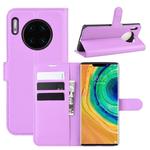 For Huawei Mate 30 Pro Litchi Texture Horizontal Flip Leather Case with Wallet & Holder & Card Slots(Purple)
