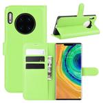 For Huawei Mate 30 Pro Litchi Texture Horizontal Flip Leather Case with Wallet & Holder & Card Slots(Green)