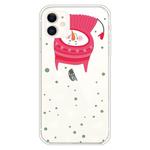 For iPhone 11 Trendy Cute Christmas Patterned Case Clear TPU Cover Phone Cases(Hang Snowman)
