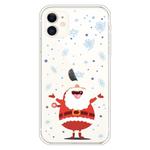 For iPhone 11 Trendy Cute Christmas Patterned Case Clear TPU Cover Phone Cases(Santa Claus with Open Hands)