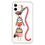 For iPhone 11 Trendy Cute Christmas Patterned Case Clear TPU Cover Phone Cases(Red Belt Bird)